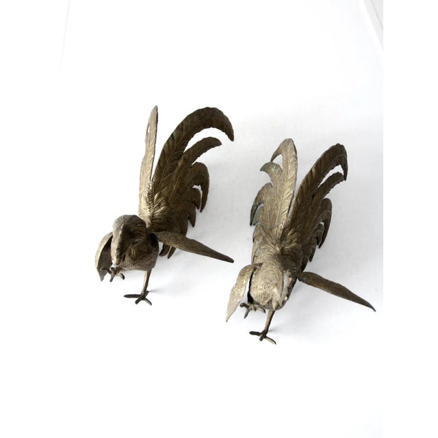 Antique Bronze Fighting Roosters Pair For Sale - Image 12 of 13