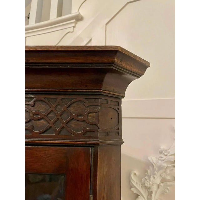 Antique Edwardian Mahogany Corner Display Cabinet For Sale - Image 5 of 11