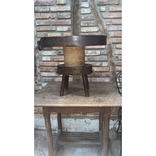 Mid-Century Wood & Rope Oval Gueridon Audoux Minet, Circa 1960 For Sale In Austin - Image 6 of 12