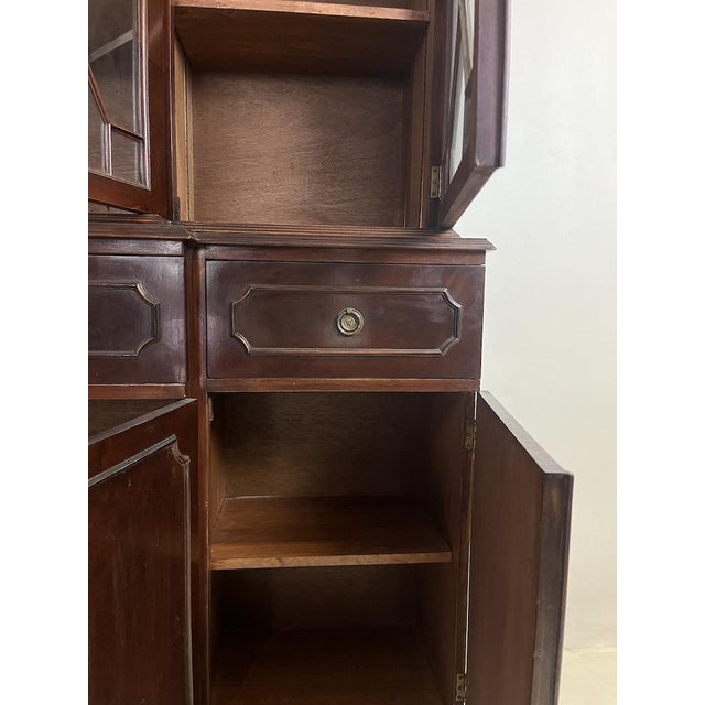 Dark Walnut Display Cabinet, 1900s For Sale - Image 6 of 10