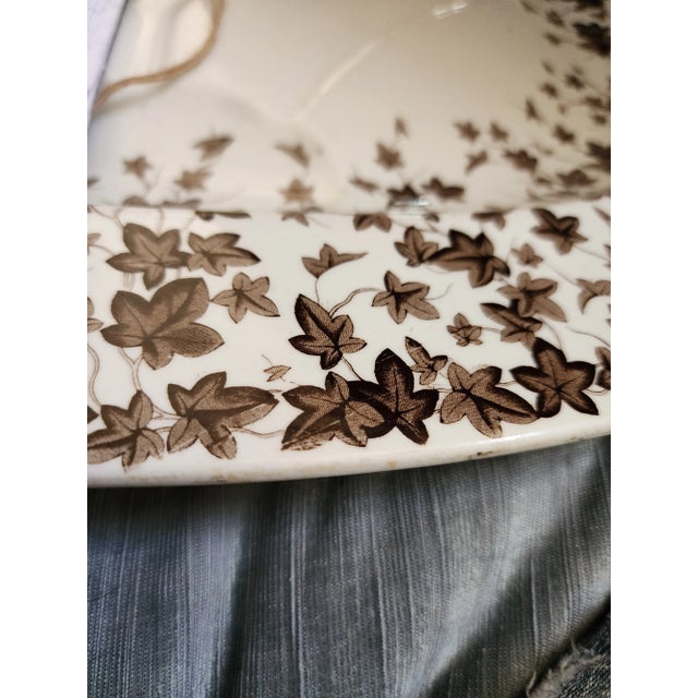 White Antique Royal Worcester Brown Ivy Meat Platter For Sale - Image 8 of 9