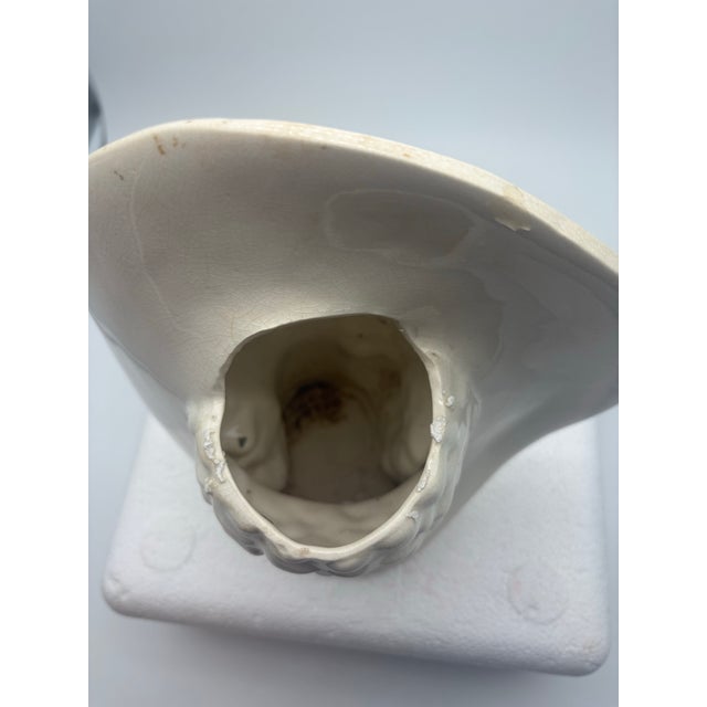 Ceramic Vintage Royal Haeger Woman’s Head Vase With Wide Brim Hat, Art Deco, 1930s, 9” For Sale - Image 7 of 11