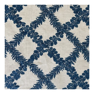 Sister Parish Oak Leaf Linen Fabric - 4 Yards For Sale