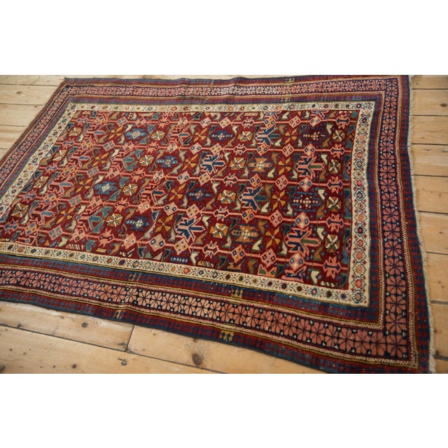Antique Caucasian Square Rug - 3'11" X 5'1" For Sale - Image 13 of 13