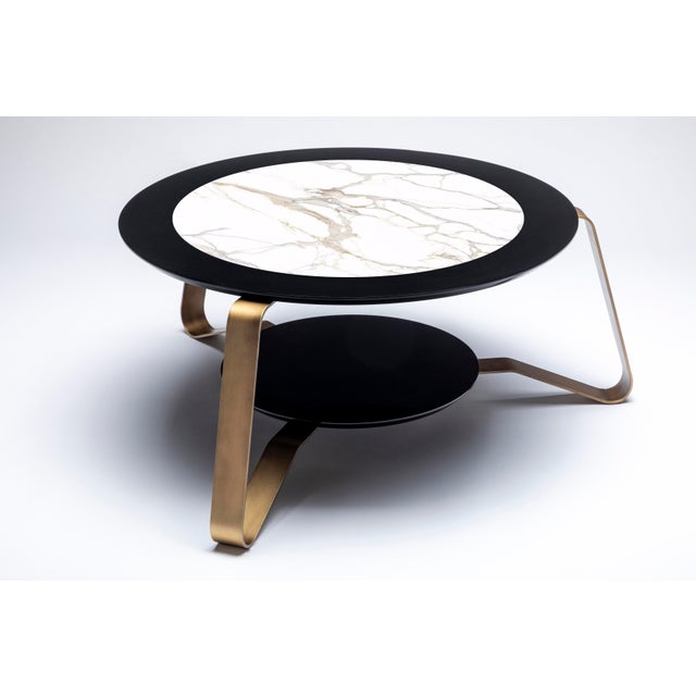 Italian Rigel Coffee Table in Marble, Lacquered Wood and Steel For Sale - Image 10 of 10