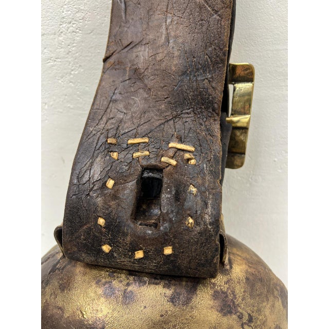 Large Cow Bell with Leather Collar and Brass Buckle, 1930s For Sale - Image 6 of 16