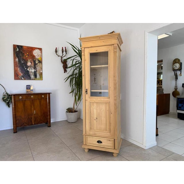Antique Farmhouse Display Cabinet in Wood Bookcase For Sale - Image 4 of 10