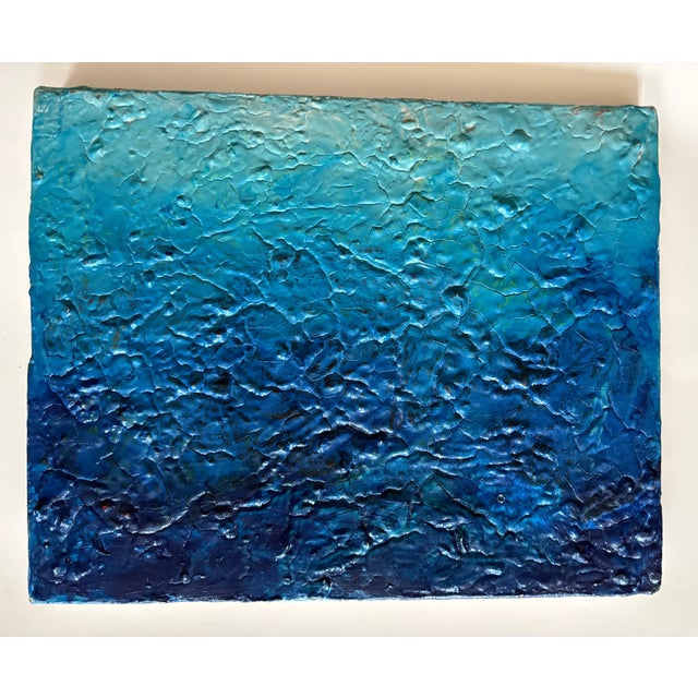 Paint 1980s Oil Painting - Ocean Blue For Sale - Image 7 of 13