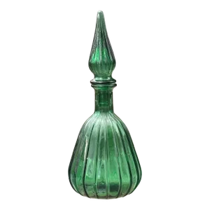 1960s Small Empoli Green Ribbed Empoli Bottle