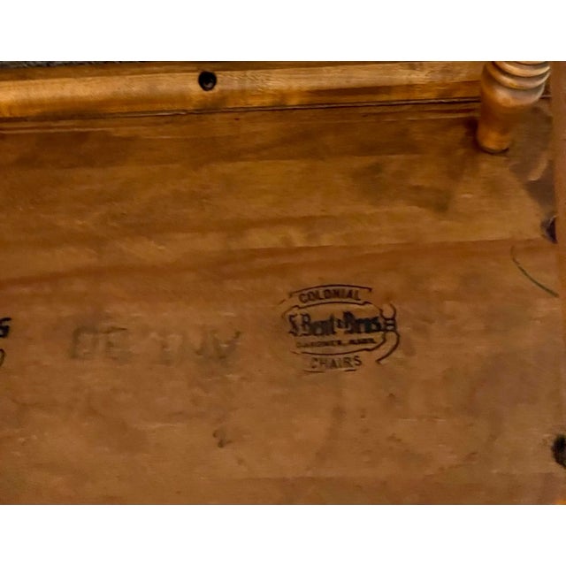 Camel 1970s Colonial S Bent & Bros Hard Rock Maple Rocking Chair For Sale - Image 8 of 11