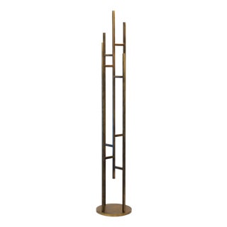 Italian Freestanding Becrux Coat Rack in Burnished Metal For Sale