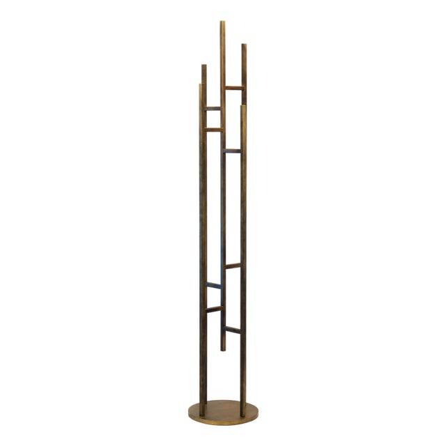 Italian Freestanding Becrux Coat Rack in Burnished Metal For Sale