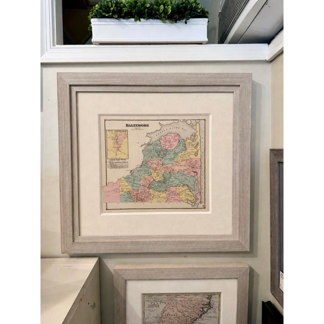 Mid 19th Century Baltimore Hundred Sussex County Delaware Original Map | Bethany & Rehoboth Beach | Beers & Pomeroy, 1868 | Custom Framed For Sale - Image 5 of 6