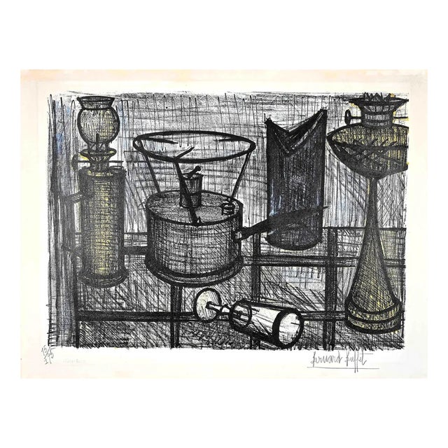 Bernard Buffet, Lamp, Original Lithograph, 1954 For Sale