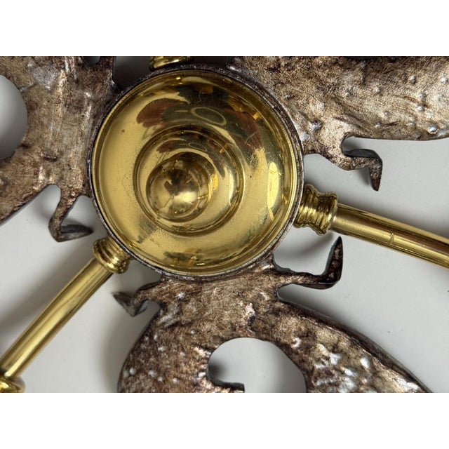 Vintage Flush Mount in Brass and Iron by Hans Möller, 1980s For Sale - Image 4 of 16