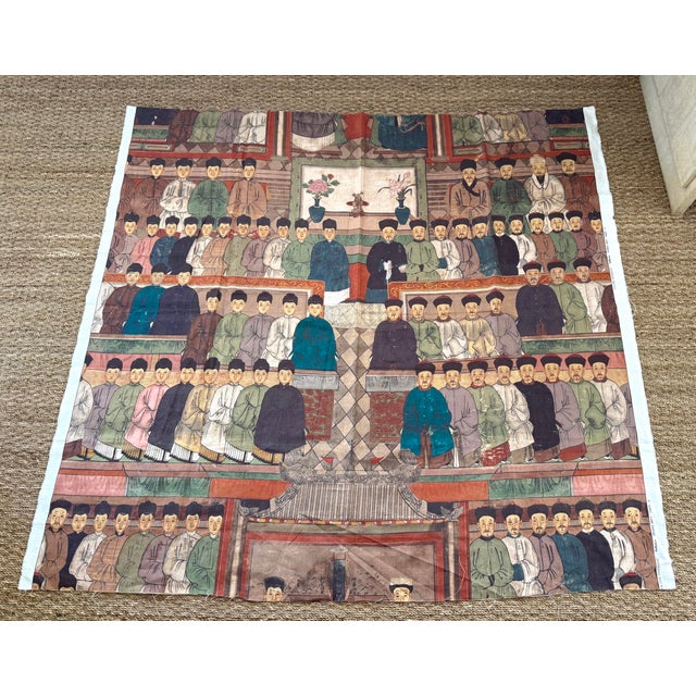 Chinese Pierre Frey "La Cite Interdite" Linen- 1.5 Yards For Sale - Image 3 of 6