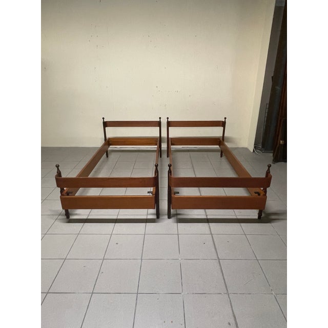 Wood Vintage Teak Single Beds by Fratelli Proserpio, 1960s, Set of 2 For Sale - Image 7 of 18