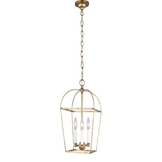 Chapman & Myers by Visual Comfort Studio Stonington Mini Lantern, Antique Gild For Sale