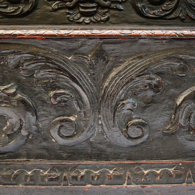 Antique 19th Century Neo-Renaissance French Carved Oak Bench For Sale - Image 9 of 11