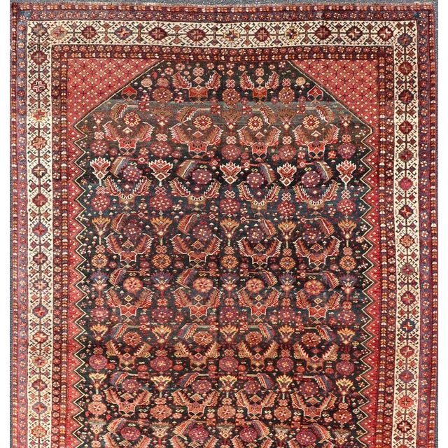 19th Century Antique Persian Qashqai Rug 6' X 9'3" For Sale - Image 11 of 13
