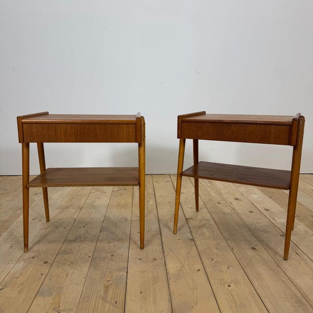 Teak Bedside Tables from AB Carlström, 1960, Set of 2 For Sale - Image 6 of 10