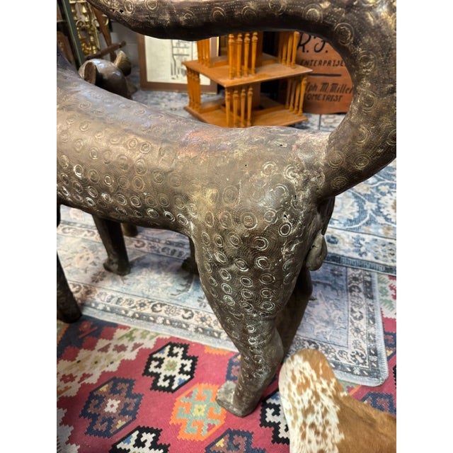 Antique Pair of Bronze Royal Leopard Sculptures From Benin For Sale - Image 9 of 18