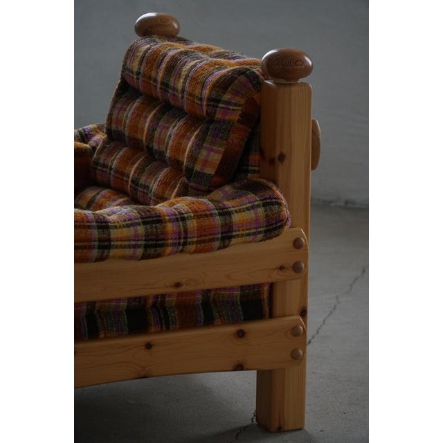 Swedish Modern Brutalist Lounge Chair in Pine, 1970s For Sale - Image 9 of 18