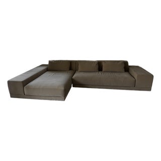 Restoration Hardware Luxe Deep Modular Sectional in Performance Velvet – 11’10” Length, 72” Chaise – As New For Sale