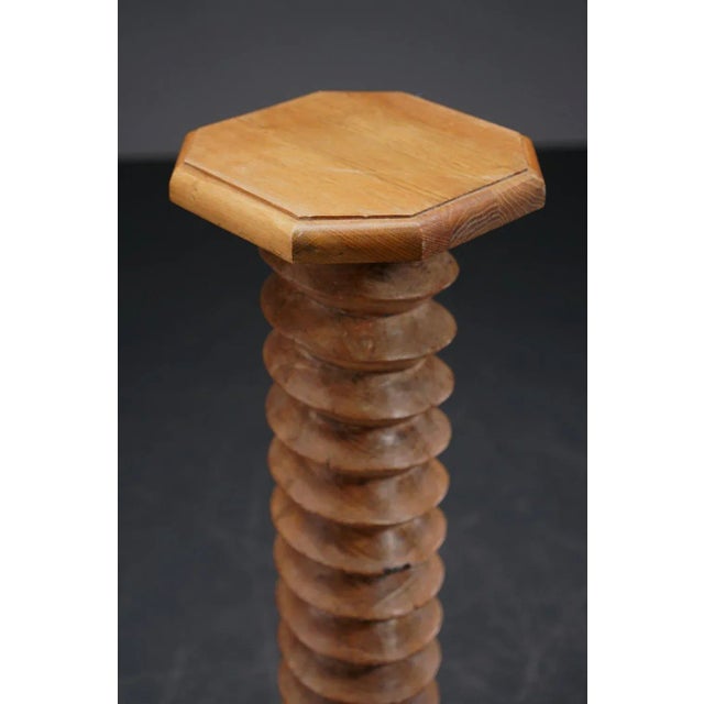 Wood Antique Twisted Pedestal, 1890s For Sale - Image 7 of 11