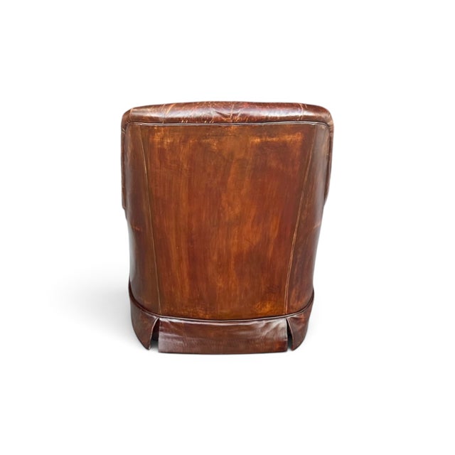 Vintage 1970s Drexel Heritage Brown Leather Button-Tufted Swivel-Tilt Lounge Chair For Sale - Image 10 of 16