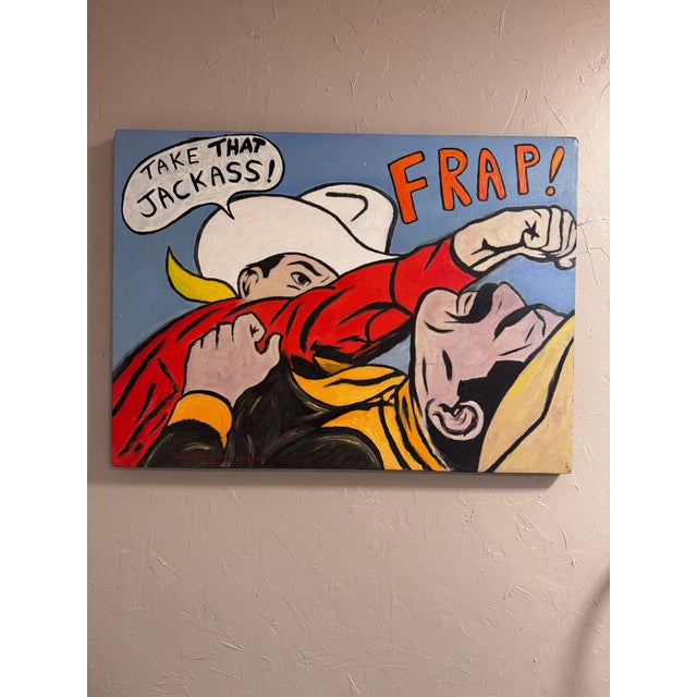 Pop Art Don Edward Hamilton Pop Art Western Comic Painting, “Take That Jackass!” For Sale - Image 3 of 5