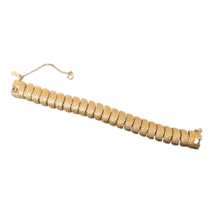 Vintage 1963 Signed Monet Goldtone Textured Link Bracelet
