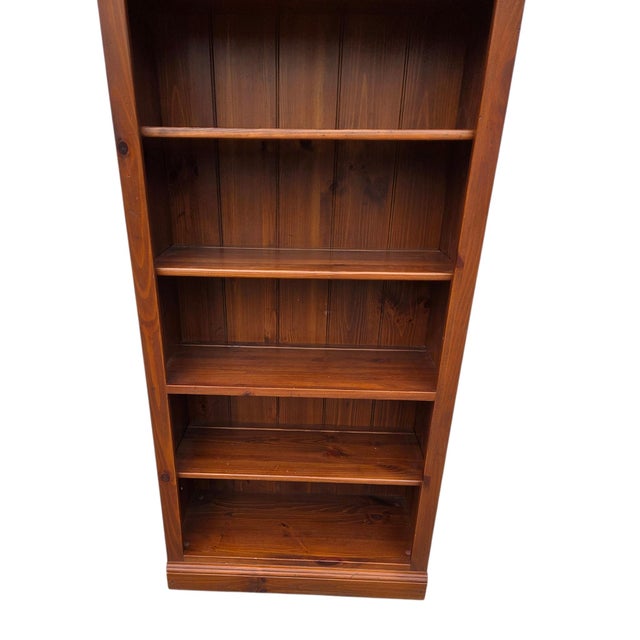 Ethan Allen Ethan Allen Country Craftsman Bookshelf Cabinet Shelf Display Knotty Pine Hutch For Sale - Image 4 of 12