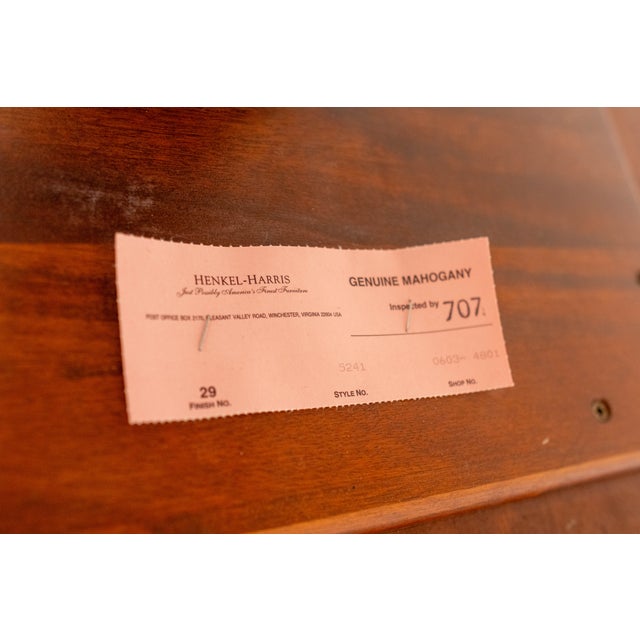 Henkel Harris Model 5241 Mahogany Banded Inlaid Oval Coffee Table For Sale - Image 12 of 12