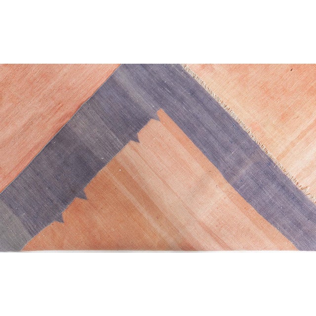 Salmon Doris Leslie Blau Vintage Indian Dhurrie Rug For Sale - Image 8 of 8