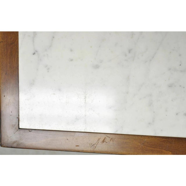 Vintage Italian Neoclassical Low Marble Top Curule X-Frame Accent Side Table For Sale In Philadelphia - Image 6 of 11