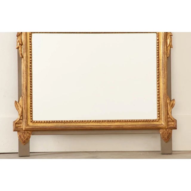 French 19th Century Gold Gilt Louis XVI Style Mirror For Sale - Image 4 of 7