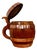 Antique Oak and Copper Barrel-Form Tavern Beer Stein, 1890 For Sale