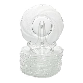 1940s Heisey “Orchid” Set of 12 Etched Glass Plates For Sale