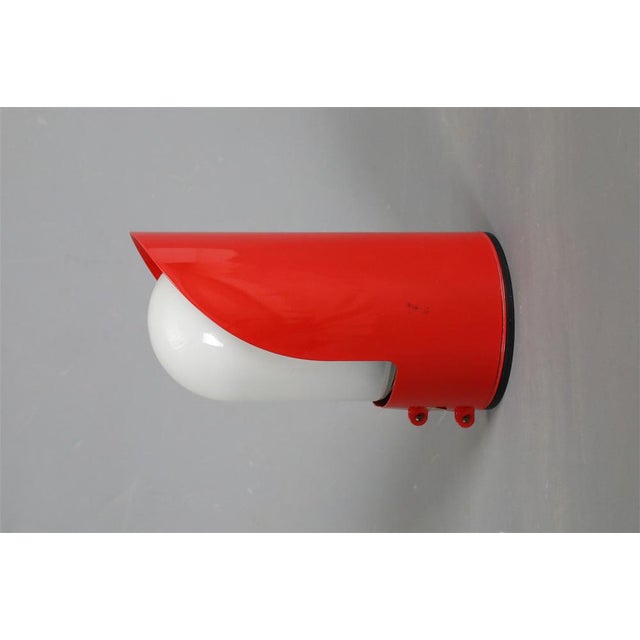 Mid-Century Modern Danish Red U 99 Wall Lamp with Opal Glass Lampshade from Abo Randers, 1970s For Sale - Image 3 of 10
