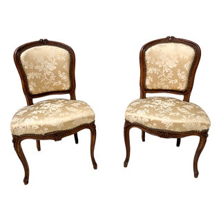 Louis XV Style Chairs in Walnut, Set of 2 For Sale