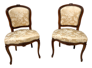 Louis XV Style Chairs in Walnut, Set of 2