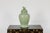 Crackle Green Celadon Lidded Vase with Stylized Foo Dog Finial For Sale - Image 9 of 12
