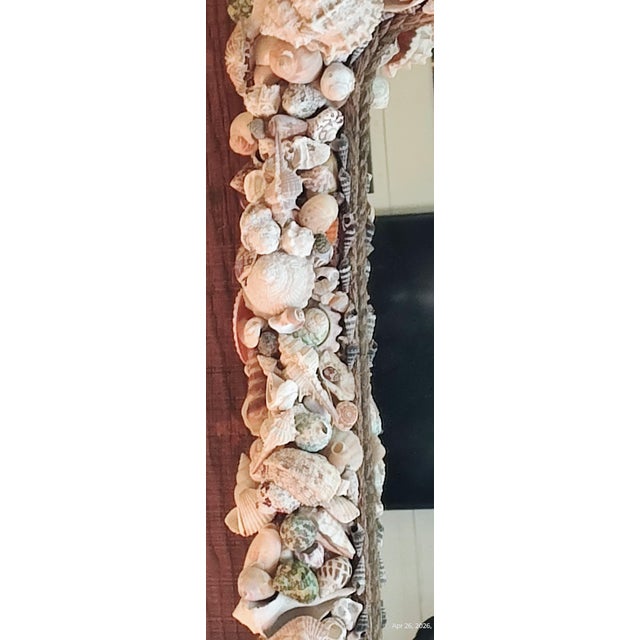 Custom Artisan Seashell Mirror - Handcrafted Ca Coastal Statement Piece For Sale - Image 9 of 11
