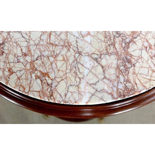 Wood Small Louis XVI Style Solid Mahogany Side Table For Sale - Image 7 of 18