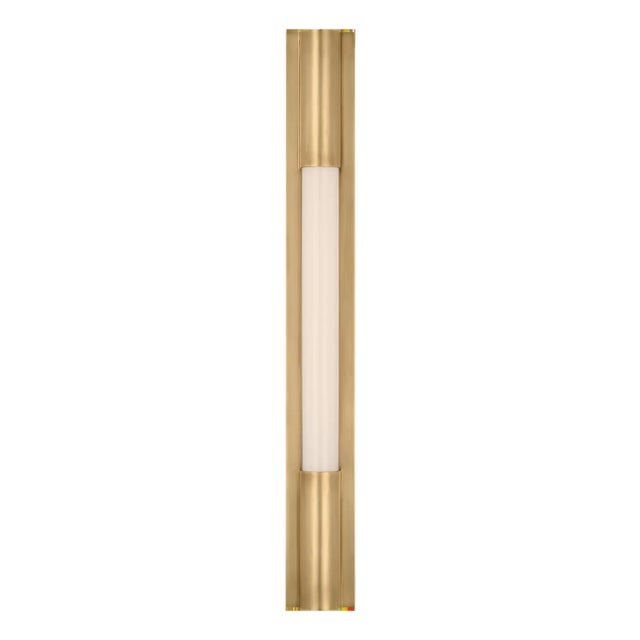 Ellington 24" Slimline Bath Light in Hand-Rubbed Antique Brass with White Glass Designer: Ian K. Fowler Finish: Hand-...