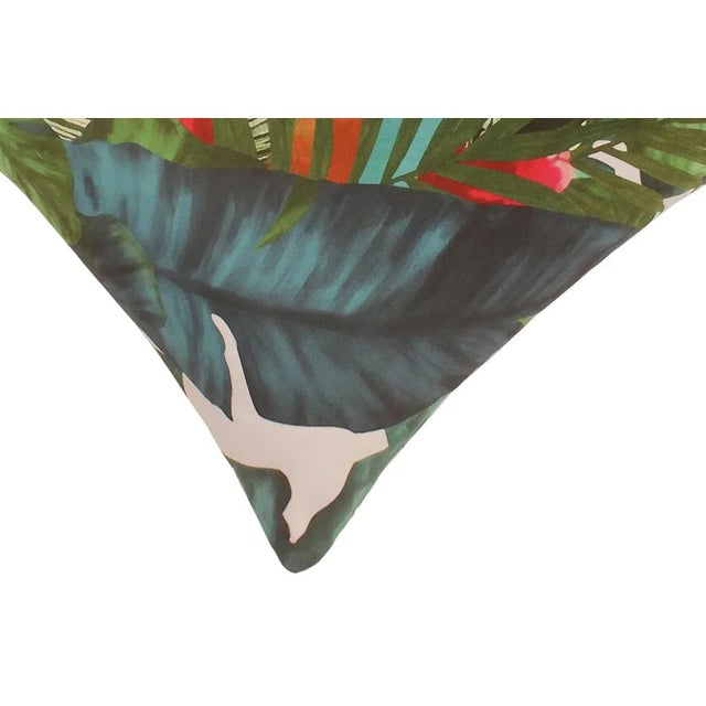 Shabby Chic Printed Parrot Velvet Handmade Pillow For Sale In New York - Image 6 of 9