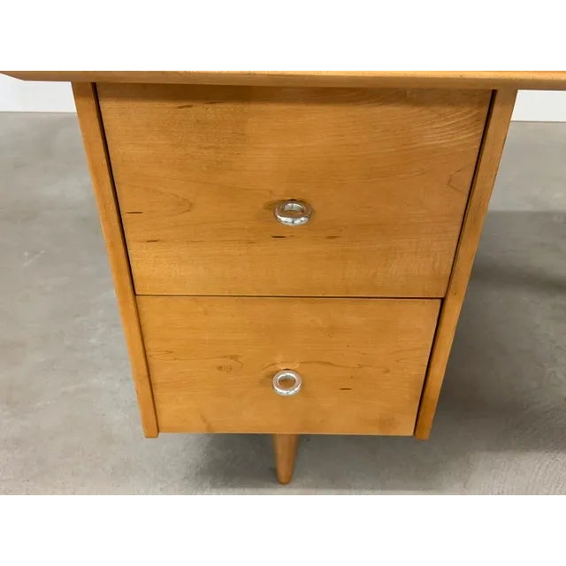 Refinished Maple Paul McCobb Planner Group Desk For Sale In Boston - Image 6 of 9