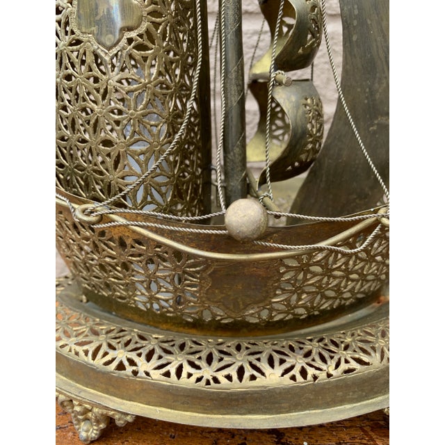 Vintage German Brass Sailing Ship Nightlight | an English Coastal Curiosity For Sale In South Bend - Image 6 of 12