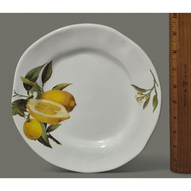 Vintage Opificio Etico Amalfi Coast Pattern Italian Pair Lemon Luncheon Plates For Sale - Image 4 of 6